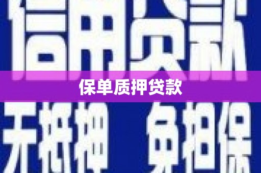 噶尔保单质押贷款