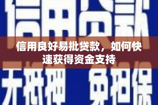 噶尔信用良好易批贷款，如何快速获得资金支持